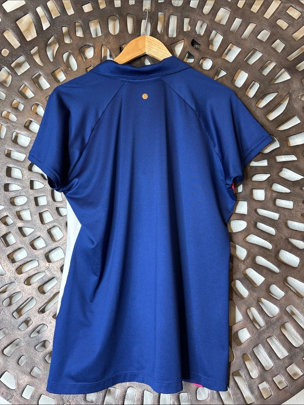 💙 EP Pro Women’s Golf Polo XL Navy Pink White Stretch Performance Top 💙 - Picture 5 of 10